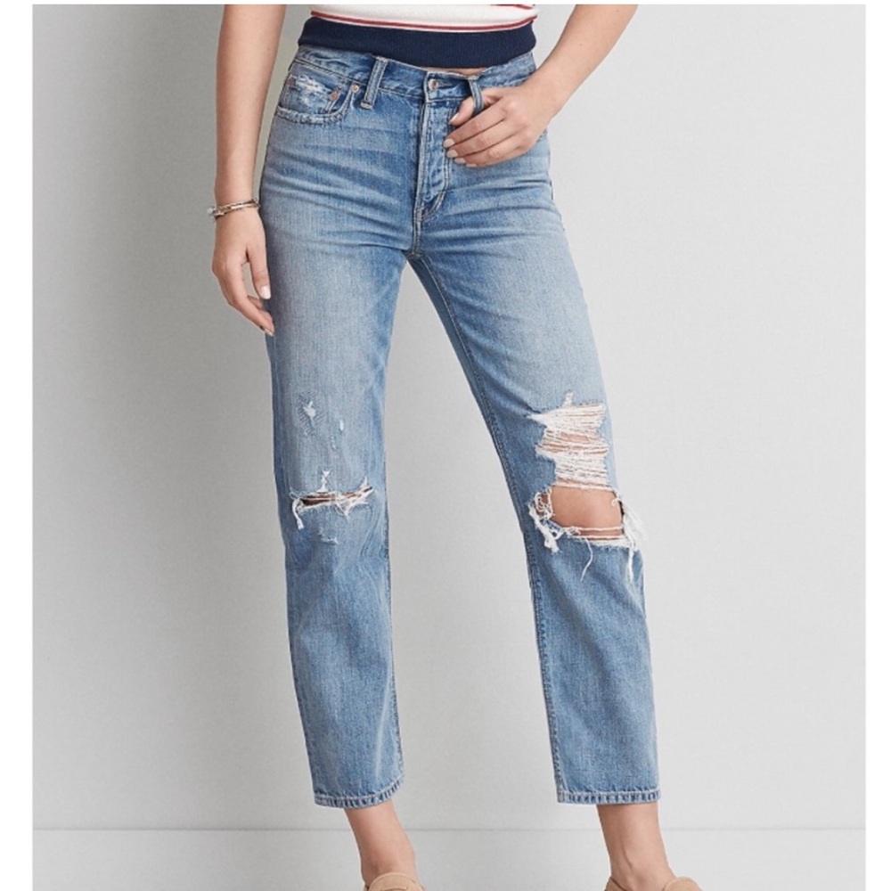 American Eagle Vintage High Rise Straight Jeans Women’s Size 20 Blue Denim